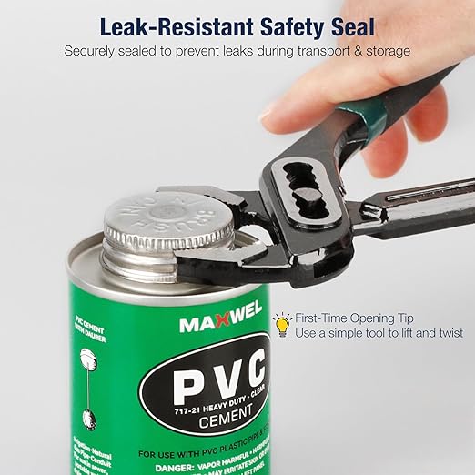 PVC Cement Pipe Glue – Fast Dry Plumbing Solvent Weld Waterproof Clear Finish for PVC Pipe, Vinyl & Inflatable Repair 4.2 fl oz Leak Proof Can
