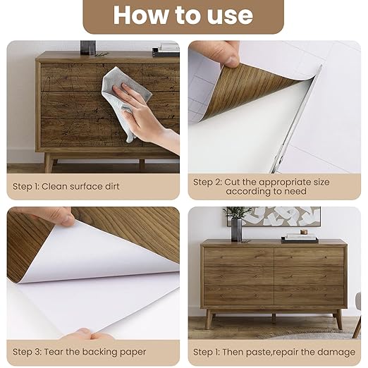 Wood Grain Repair Tape, 2.4inch X 32ft Self Adhesive Wood Colored Tape for Tables, Chairs, Baseboards, Doors, Windows, Floors, Handicraft DIY.