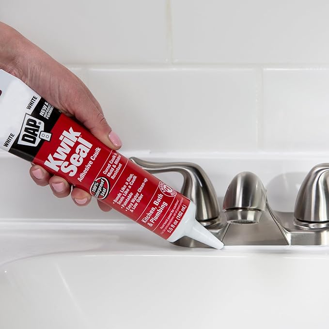 Dap 18001 6 Pack 5.5 oz. Kwik Seal Kitchen and Bath Adhesive Caulk, White