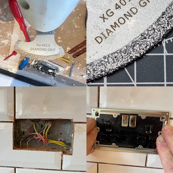 XXGO 4 Pcs Diamond Oscillating Multi Tool Blades for Removing Grit Grout XG4202S