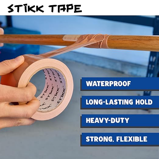STIKK Duct Tape - Blue Duck Tape - 3 inch x 25 Yards - Heavy Duty Tape for Repairs, Household Projects - for Commercial HVAC and Construction - Effective Heavy Duty Waterproof Duct Tape
