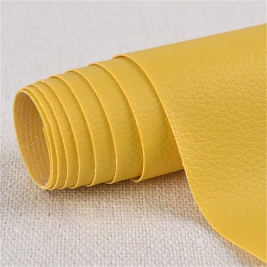 Leather Repair Patch for Couches 25 x 60 cm 1 Roll Large Self-Adhesive refinisher cuttable reupholster Tape Patches kit for Couch Car Seats Furniture Sofa Vinyl Chairs Shoes Fabric FixYellow 3