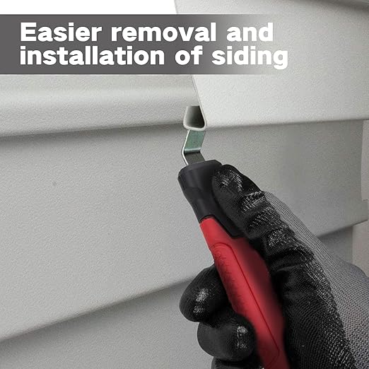 Vinyl Siding Removal Tool with Extra Long Handle- Steel Blade Vinyl Non-Slip Grip Handle for Installation and Removal Tool Avoid Damaging Vinyl Siding Tool (1)