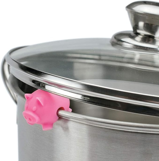 Tovolo Silicone Pot Lid Lifter Holder Farm Animals Heat Resistant Spill Proof Kitchen Gadget to Prevent Boiling Over & Release Steam, Cute Decorative Pan Cover Stand Pot Clip Keeps Lid Open, Set of 3