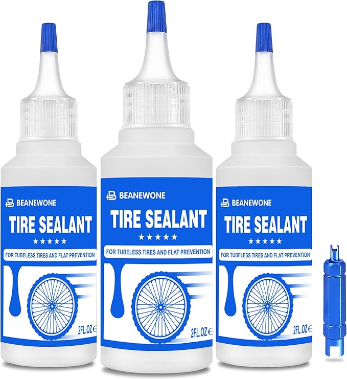 Tubeless Tire Sealant, Tubeless Bike Sealant - 2oz per Bottle, Long-Lasting for MTB, No Tubes and Tubeless Tires. No Tire Removal, Directly Refills in Under 30s