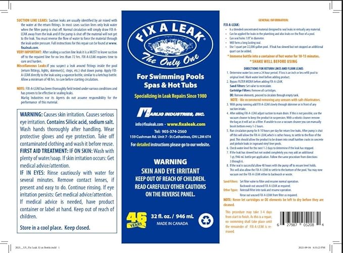 Fix-A-Leak Pool, Spa and Hot Tub Leak Sealer, 32 oz.