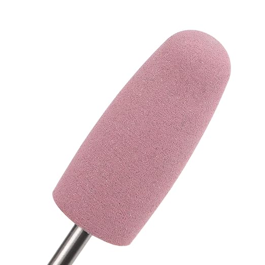 uxcell 12pcs 180 Grits Abrasive Mounted Stone 2.35mm Shank 2/5"(10mm) Dia Conical Heads Stone Grinding and Polishing Wheels for Nail Polishing