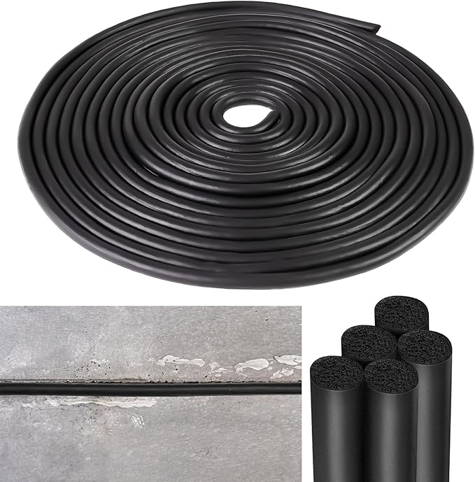 Backer Rod 1/4 Inch Rubber Caulk Saver,Foam Backer Rod for Gaps and Joints,Concrete Expansion Joint Filler,19.6 feet Length