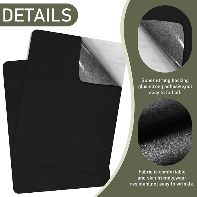 SYLVASS Self Adhesive Leather Repair Patches for Couch, Sofas, Furniture, Car Seats, Office Chairs, Pack of 2 Black