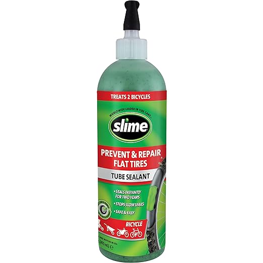 Slime 10056W-4PK Bike Tube Puncture Repair Sealant, Prevent and Repair, Suitable for All Bicycles, Non-Toxic, Eco-Friendly, 4 x 16oz Bottle