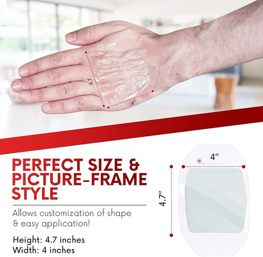 Transparent Film Dressing 4" x 4.75" (10 Pack) - Waterproof Adhesive Wound Bandages for Post-Surgical Shower, IV Shield, Tattoo Aftercare, Clear Breathable Dressing Patches by HEALQU