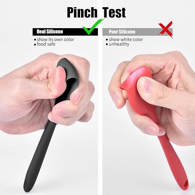 600°F Heat Resistant Small Spatula, Doosu Mini Food-Grade Silicone Bowl Scraper Compact Flexible Kitchen Cooking Baking Tool for Scraping Jar Jams Nut Butters & Mixing Stirring Sauce (Black)
