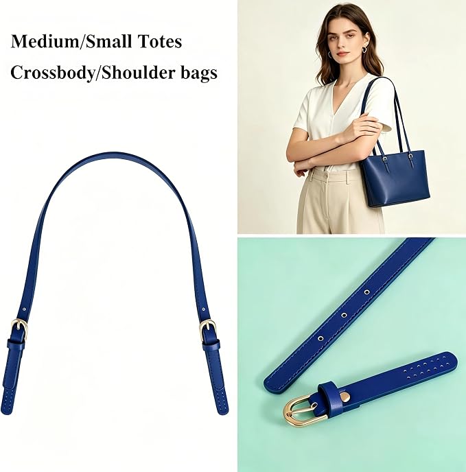 XIMEO 2 Pack Replacement Purse Straps – Adjustable PU Leather Handles with Buckle for DIY Bag Making, Tote & Handbag Repair