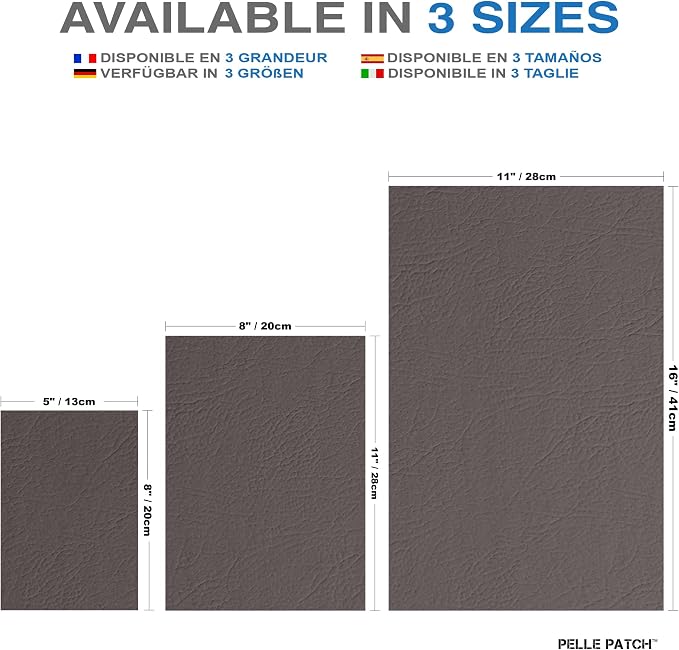 Leather Patch for Car Seat Repair - 25 Colors Available - Original 8x11 - Brown-Grey