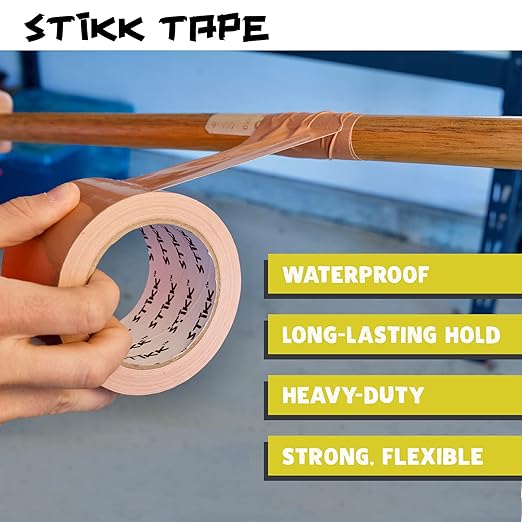 STIKK Duct Tape - Yellow Duck Tape - 3 inch x 25 Yards - Heavy Duty Tape for Repairs, Household Projects - for Commercial HVAC and Construction - Effective Heavy Duty Waterproof Duct Tape