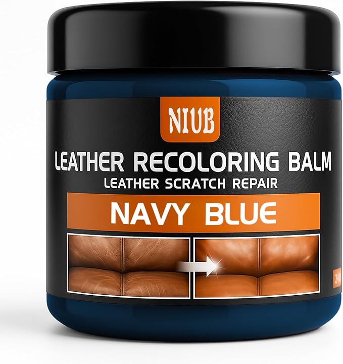 Leather Recoloring Balm Leather Color Restorer Scratch Repair Leather Paint for Furniture Couches Leather Dye and Scratched Leather, Navy Blue