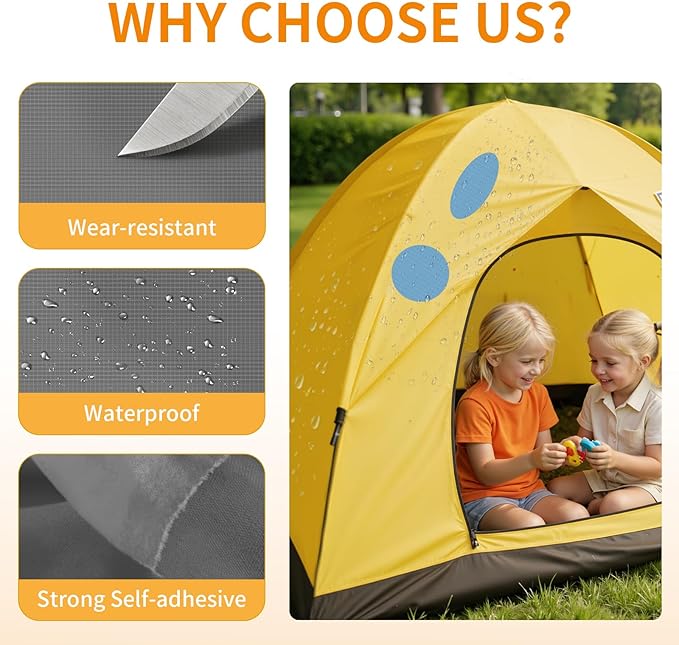 Waterproof Self-Adhesive Fabric Repair Tape - Tent Repair Kit,4pcs Nylon Fabric Patches for Jacket, Clothes, Puffer Down Jacket,Sleeping Bag, Outdoor Gear Tenacious Repairs Tape, Darkgray