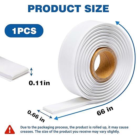 U0U Moldable Silicone Putty,Waterproof Multi Purpose Butyl Seal Putty Tape 66 x 0.6 Inches,Plumbers Duct Seal Putty for Sink Drain Gap Wall Repair (1, White)