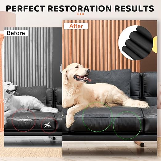 Black Leather Repair Tape Kit, 4×63 in Repair Kit for Furniture, Car Interior, Couth, Car Seat, Upgraded Strong Self Adhesive Leather Patch