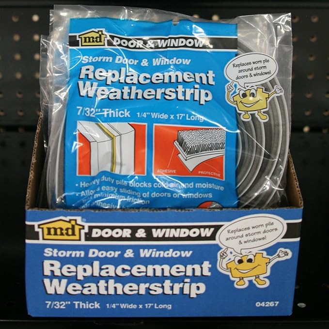 M-D Building Products, Gray 04267 M-D Epdm Adhesive Weather-Strip, 1/4 in W X 17 Ft L X 7/32 in H (Pack of 6)