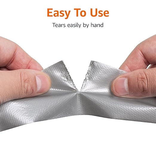 Amazon Basics Strong Adhesive Heavy-Duty Duct Tape for Sealing & Patching, Tear by Hand, 1.88" x 30-yard, Silver, 3-Pack (Previously AmazonCommercial)