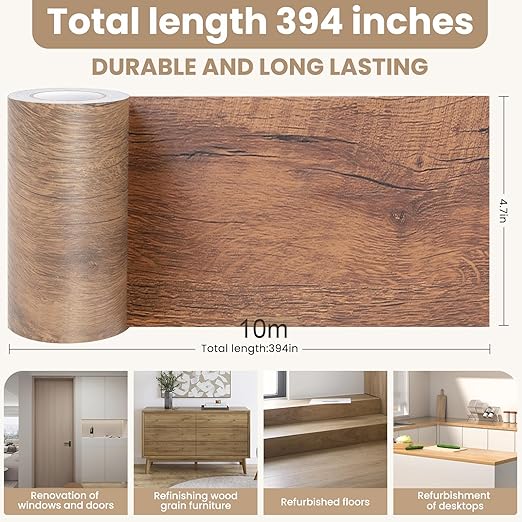Wood Grain Repair Tape, 4.7 inch X 32ft Self Adhesive Grain Repair Patch for Tables, Chairs, Baseboards, Doors, Windows, Floors, Handicraft DIY.