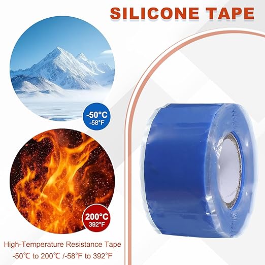 uxcell Self Fusing Silicone Tape, 1" x 10ft Waterproof Water Leak Sealing Tape for Plumbing Pipe Hose Repair Handles, Blue
