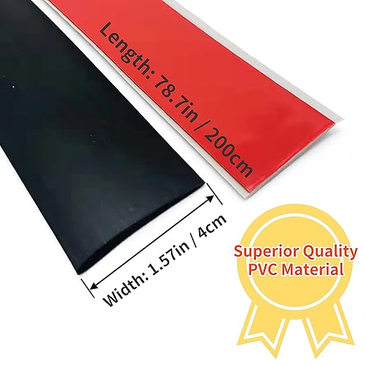 Floor Transition Strip Self-Adhesive Cover Strips Threshold Repair Floor Gap Vinyl Flooring Transitions Laminate Floor Flat Divider Strip Minimalism Oak Wood Grain Design 6.6FT (4cm, Pure Black)