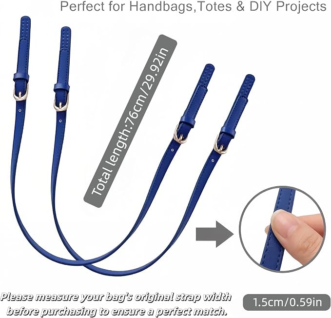 XIMEO 2 Pack Replacement Purse Straps – Adjustable PU Leather Handles with Buckle for DIY Bag Making, Tote & Handbag Repair