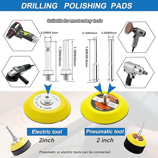 275PCS 2Inch Sanding Discs and Drum for Dremel Tool Accessories 80-5000 Grit Hook and Loop Sandpaper with 1/4" 1/8" Shank Sanding Pads Used for Resin/Rock/Making Jewelry Polishing