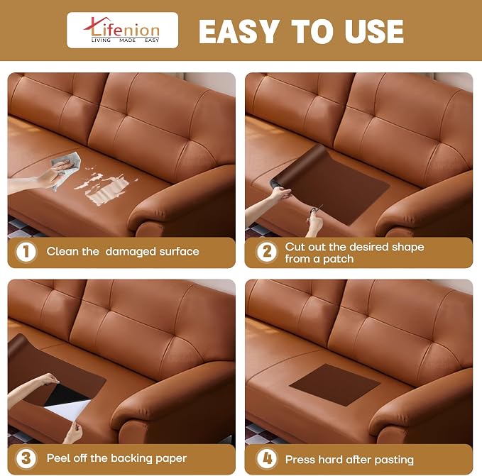 Leather Repair Patch, 35X79 Inch Self Adhesive Leather Repair Tape, Large Vinyl Patch Kit for Couches, Sofa, Furniture, Car Seats, Office Chairs, Cabinets, Handbags（Dark Grey, 35X79 Inch）