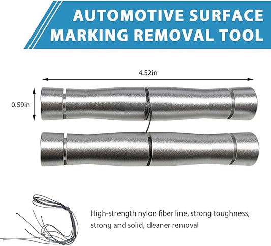 Emblem Removal Tool, Aluminum Alloy Car Surface Logo Plate Line Remover with PE Cables, Vinyl Wraps Emblem Line Removal Tool for Vehicle Wrapping Film Installation
