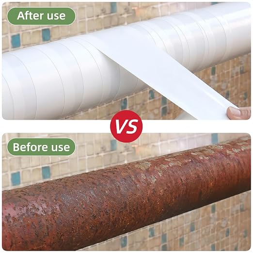 Pipe Wrap Tape,PVC Corrosion Protection,Width White Insulation Tape for Drain Pipe, Metal & Electrical Piping, Underground Pipe ，100' Length x 2" Width -10 Mil Thick