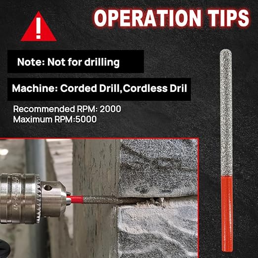 DT-DIATOOL Diamond Mortar Raking Bit for Brick Joints Stone Masonry Granite Diameter 7.2mm, Round Thread Router Bit 2pcs