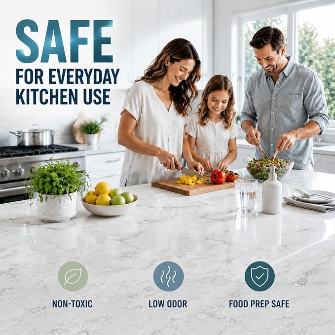 White Quartz Countertop Repair Kit – Quartz, Marble, Acrylic, Porcelain Countertop Chip Repair – Quick Drying – Fix Chips, Cracks, Scratches, Nicks
