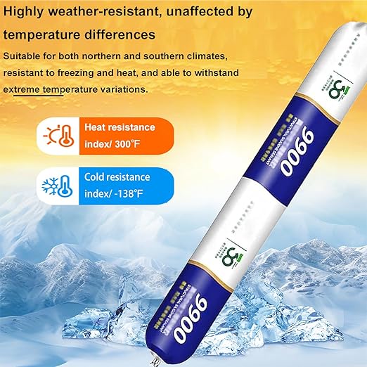 9900 Sealant Waterproof,Outdoor Silicone Sealant, Permanently Repairs Roof & Wall Cracks, Waterproof, Heat & Stretch-Resistant, Tough & Tear-Proof for Exteriors,16.9 fl oz (Transparent)
