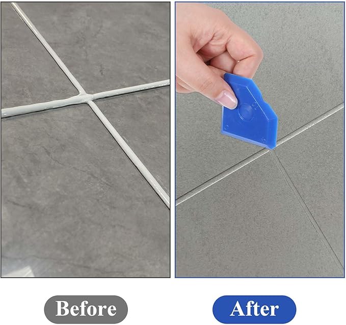 10 Pcs Silicone Caulking Tool Set, Silicone Sealant Finishing Tools, Caulk Remover Tool, Multi-Edge Sealant Applicator for Kitchen Bathroom Floor Window, Blue