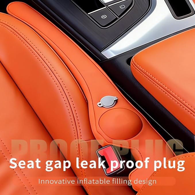 Inflatable Car Seat Gap Filler, Air Bladder Leak Proof Plug for Car Seat Cracks, Universal Fit Easy Installation to Prevent Items from Falling - No Tools Required, Back Seat Safe Grey