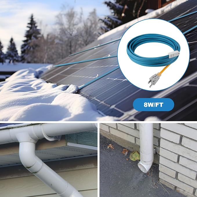 YAMIAOMAO Heat Tape for Water Pipes, 6 Ft Blue Self-Regulating Heat Tape, -40°F Deicing Heat Tape, Prevent Water Pipes from Freezing, Heat Tape Water Pipes Suitable For Outdoor Water Tanks Of House