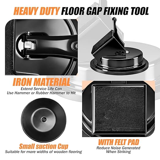 Heavy Duty Gap Fixer Tool for Laminate Flooring - Laminate Floor Gap Repair Tool with Heavy-Duty Floor Suction Cup and Rubber Hammer,for Laminate and Vinyl Flooring