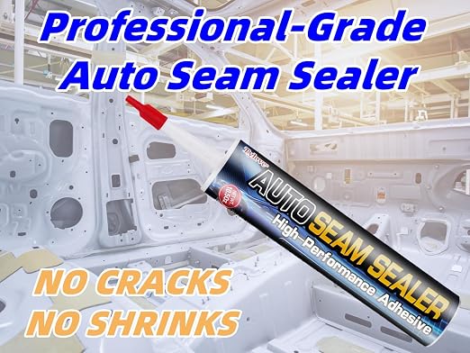 [Black] Seam Sealer Automotive-Professional Grade High Strength Waterproof Automotive Adhesive for Auto Body Repair, Rust & Leak Prevention-Quick Paintable Sealant for Metal, Plastic -10.5Oz Tube