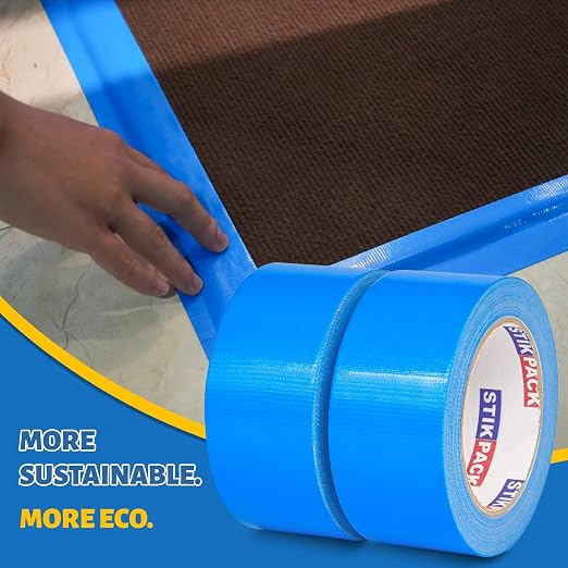 2 Rolls Blue Duct Tape, Heavy Duty Strong Industrial Colored Duct Tape 9mil x 2inch x 25yds Flexible, No Residue, Waterproof and Tear by Hand, Multi-Use for Indoor & Outdoor Repairs