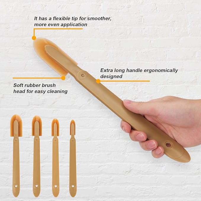 4pcs Caulking Spatulas, 4 Sizes Set Rubber Caulking Finishing Tool Caulk Smoothing Tool Sealant Grout Caulk Applicator Tool for Ceramic Tiles, Baseboards, Kitchens, Bathrooms