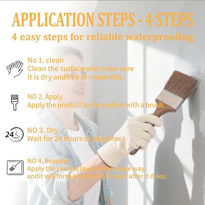 Hensire Transparent Waterproof Sealant, 35oz Water-Based Clear Coating for Leak Repair, Invisible Protective Seal for Roof, Wall, Wood, Concrete, Tile, Indoor & Outdoor Use