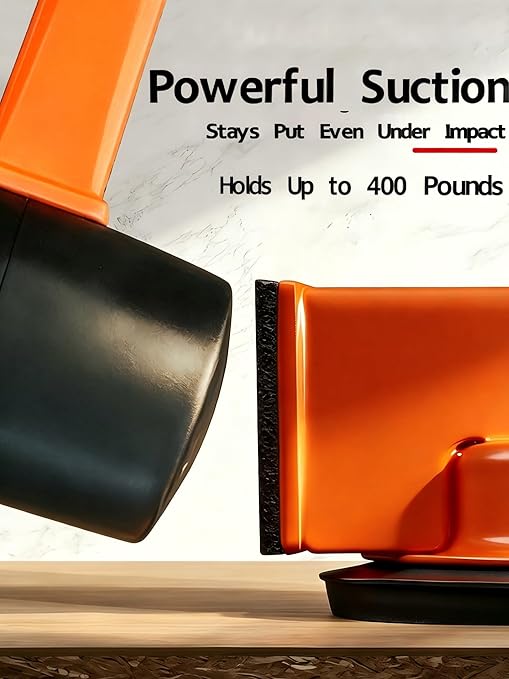 Heavy Duty Floor Gap Fixer Tool, Laminate Flooring Tools with Suction Cup for Gap Repair, Universal for Vinyl, Wood, Tile Floors - Compact & Efficient, Orange