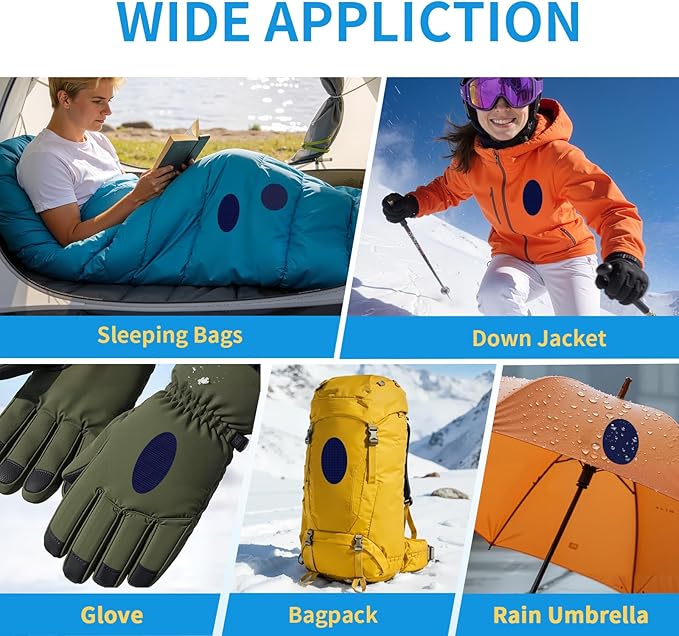 Waterproof Nylon Fabric Repair Tape Tent Repair Kit, 4pcs Outdoor Gear Tenacious Fix Tape, Self-Adhesive Fabric Patches for Clothes, Down Puffer Jacket, Tent, Sleeping Bag, Backpack, NavyBlue