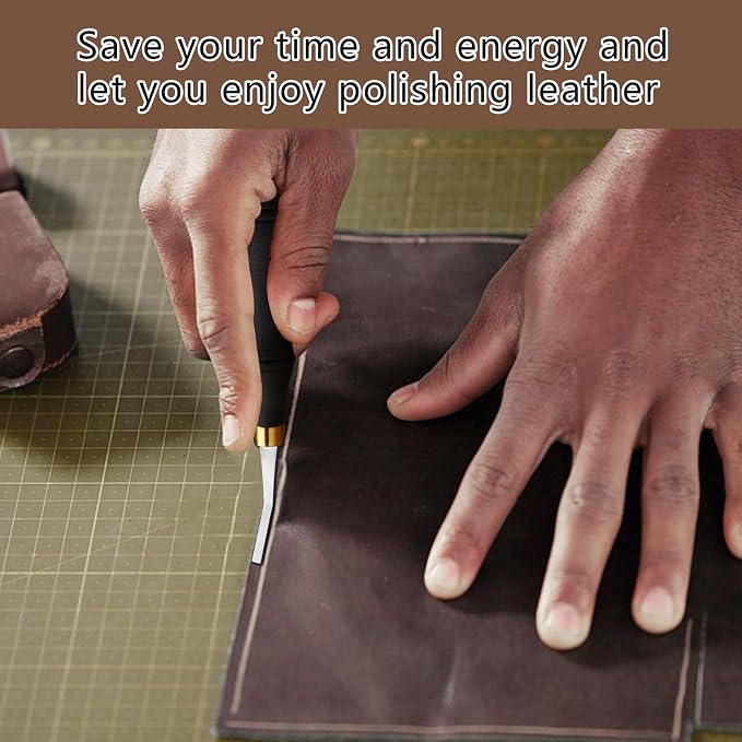 DIUDUS Pro Detail Rougher, Leather Roughing Tool, Leather Edge Rougher Roughing Leather Craft Surface Tool with Ergonomic Handle Leather Working Leathercraft Tools for Edge Polishing(3mm)