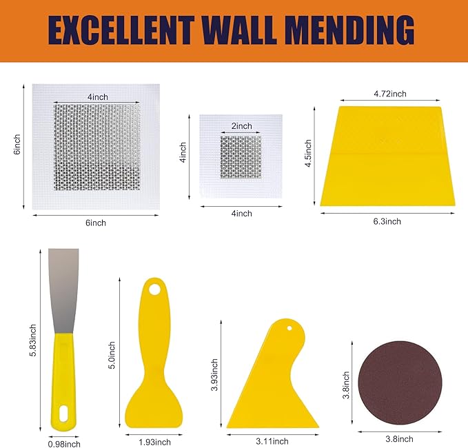 Drywall Repair Kit Drywall Hole Repair Patch Kits Wall Spackle Repair Paste with 8.5OZ White Wall Repair Putty with Scraper, Wall Surface Hole Fill Quick and Easy Solution (3Pack)