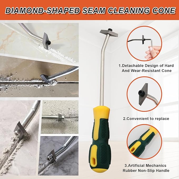 Grout Removal Tool Set, Heavy Duty Grout Saw with Replaceable Blades, Tile Grout Remover for Bathroom Kitchen Floor Joints and Corners