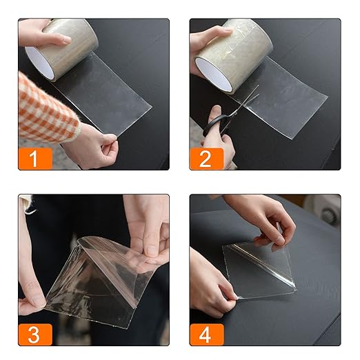 HARFINGTON Waterproof Patch Seal Tape 4" x5' Leak Repair Tape for Plastic Bucket/Basin Hoses Duct Pipes, Transparent